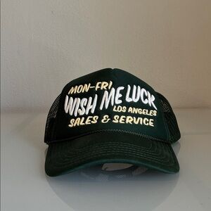 Green “Wish Me Luck” Trucker Hat